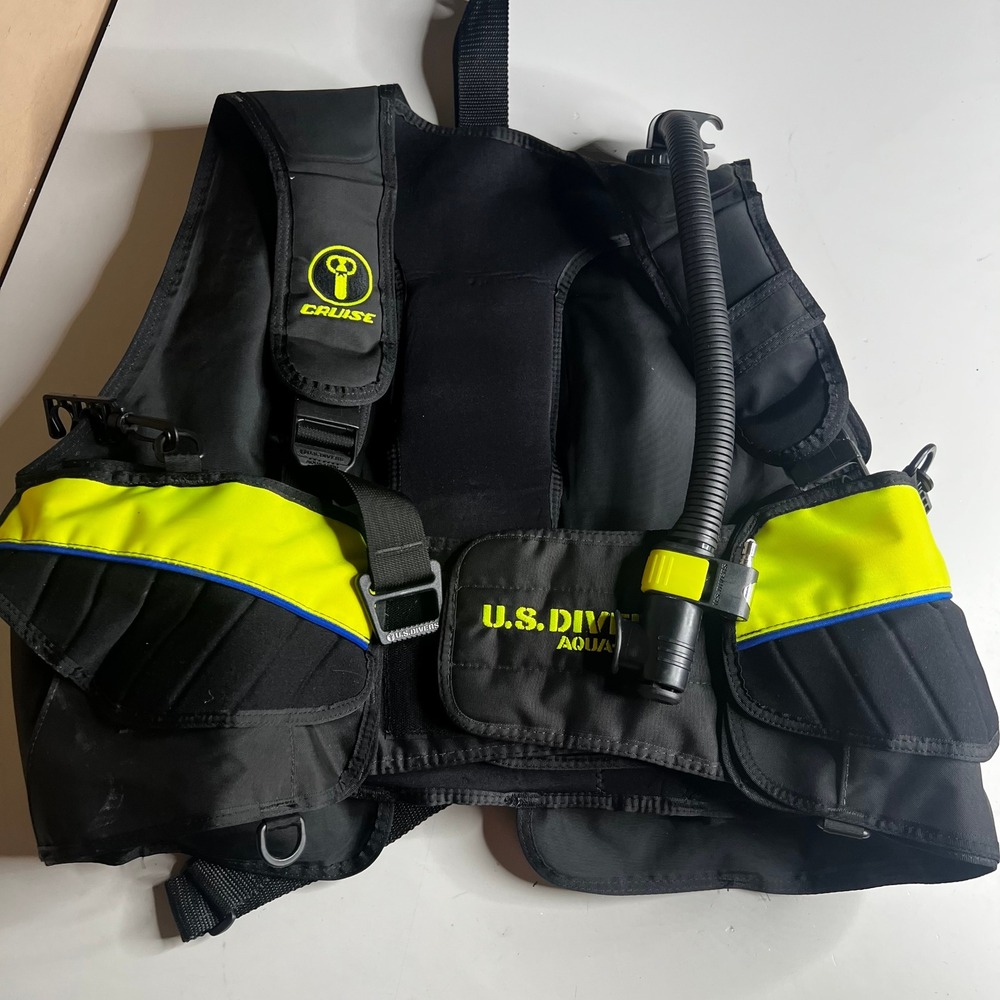 US Divers Cruise Scuba BCD Buoyancy Control Device Vest Black Yellow Large 7802